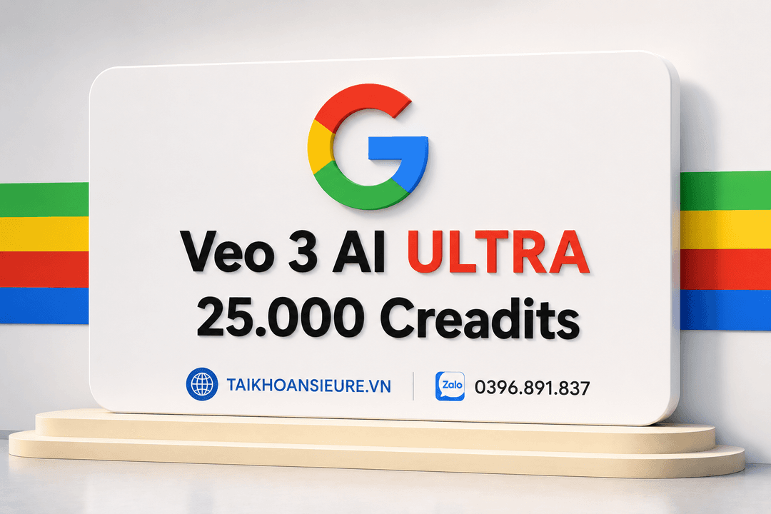 Tài khoản Google Ultra 3 – 25 000 creadit - không giới hạn làm video
