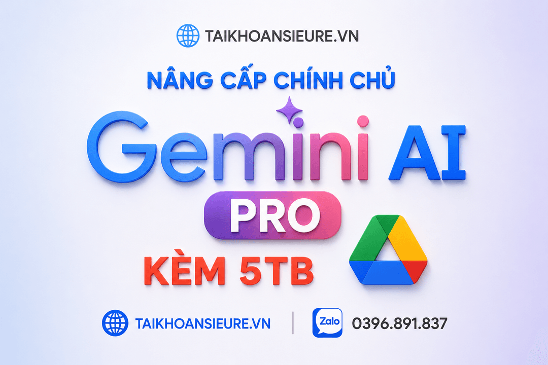 Gemini AI Pro Chính Chủ – Kèm 5TB Drive