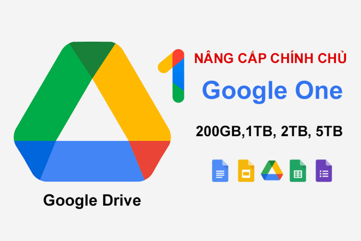 Nâng Cấp Google One (Drive) Giá Rẻ – Dung Lượng Lớn, Bảo Mật Cao