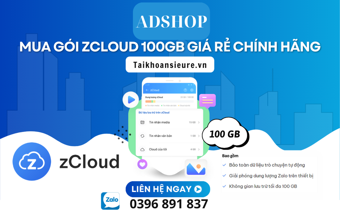 Tài Khoản Zcloud Giá Rẻ - nâng câp nhanh