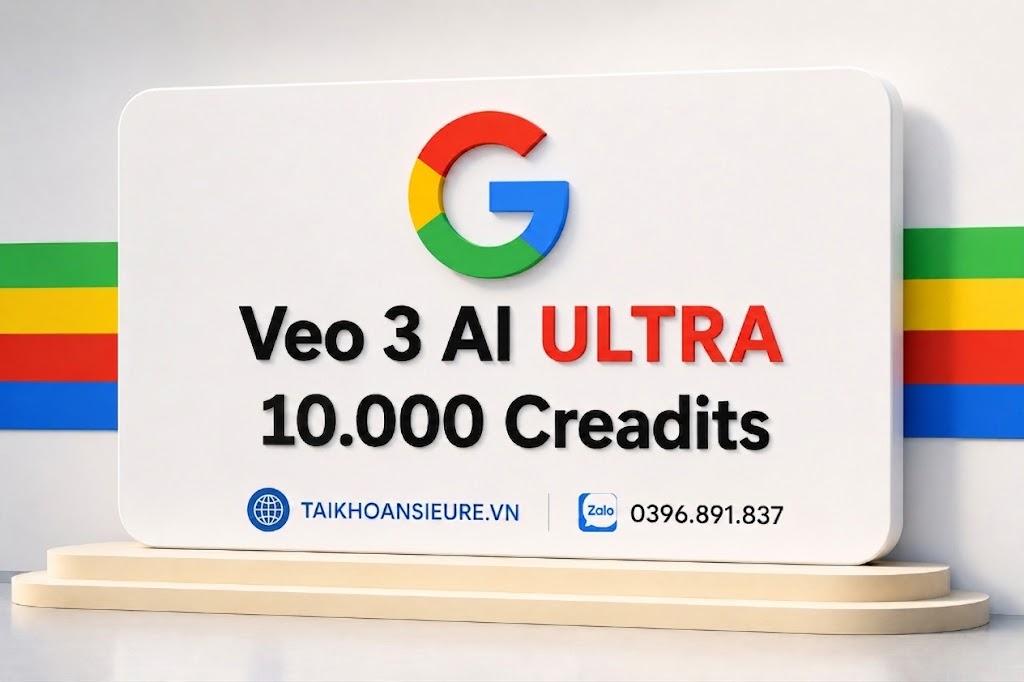 Tài khoản Google Ultra 3 – 10 000 creadits - Nâng cấp chính chủ 